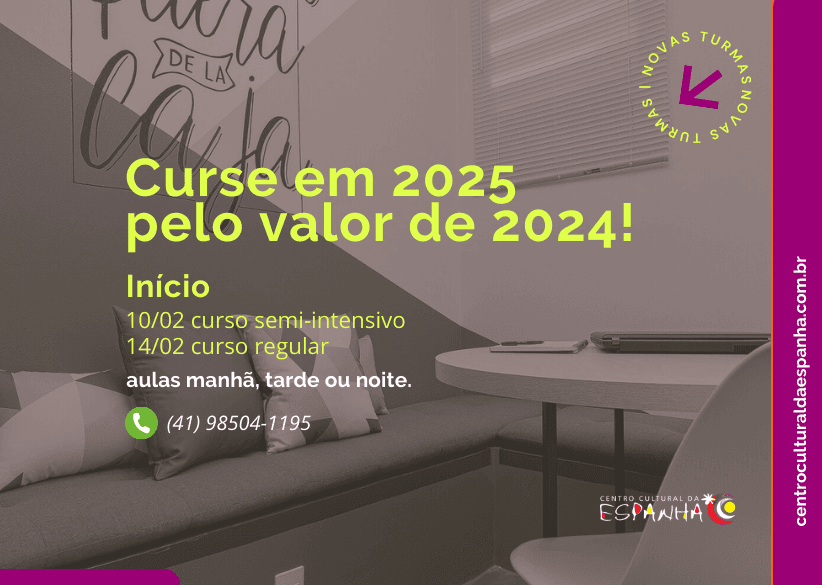Faça espanhol agora, pague o valor de 2024. Imperdível!